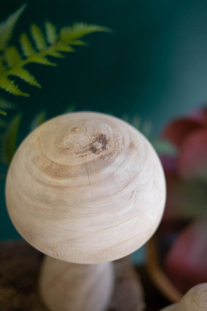 Natural Wooden Mushrooms, 11"