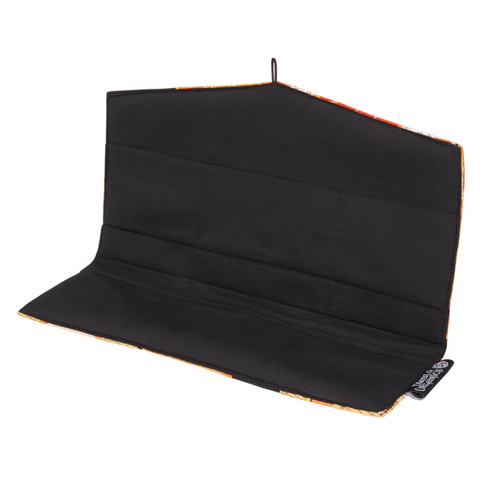 Orange, Black, Gold, Floral Recycled Kimono Jewelry Pouch