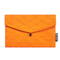 Orange Geometric Flower Recycled Kimono Jewelry Pouch