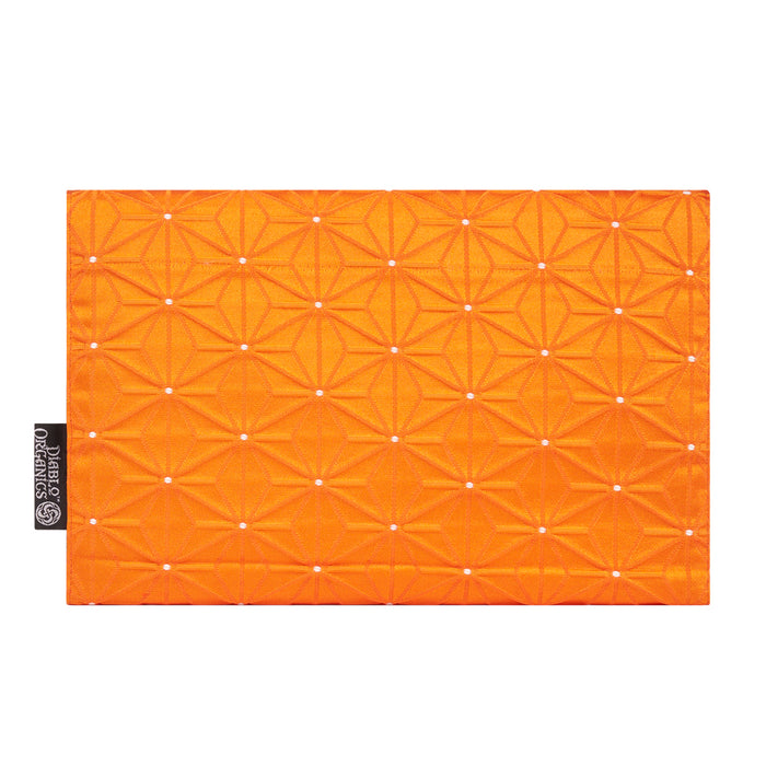 Orange Geometric Flower Recycled Kimono Jewelry Pouch