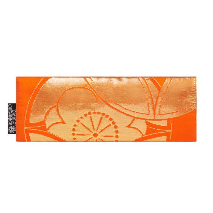 Orange & Gold Pinwheel Recycled Kimono Jewelry Pouch