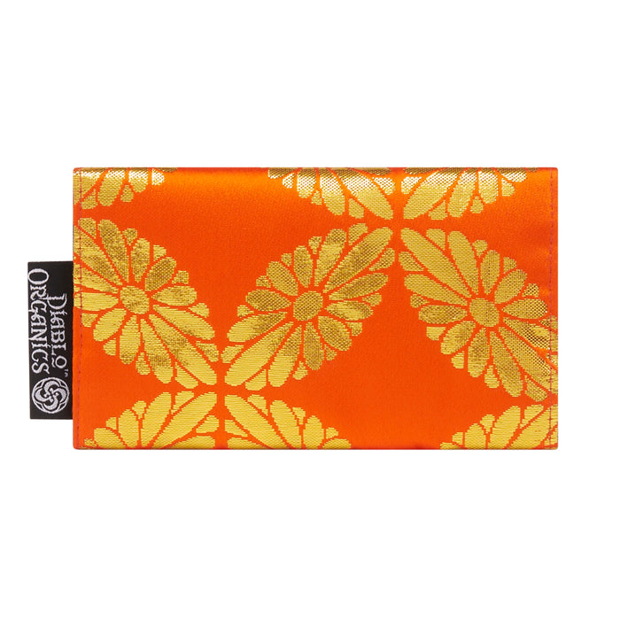 Orange & Gold Recycled Kimono Jewelry Pouch
