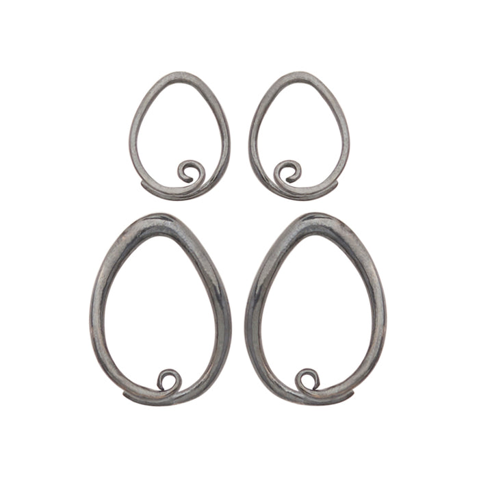 Oxidized Sterling Silver Tear Coils