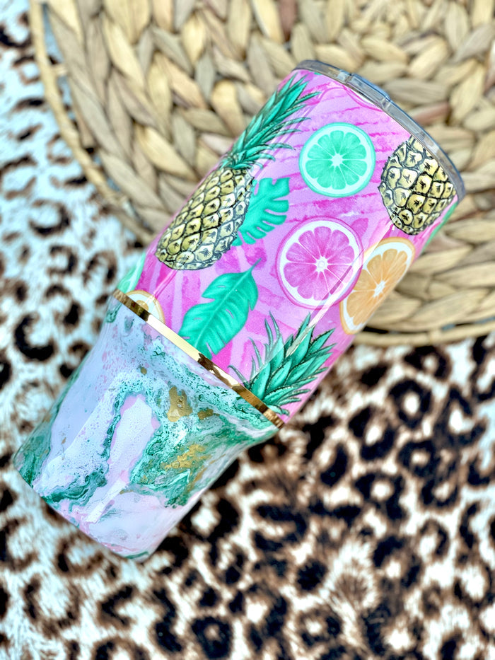 Pineapple Hydrodipped Tumbler