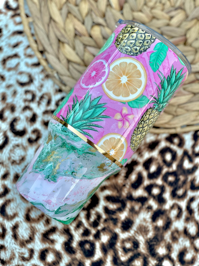 Pineapple Hydrodipped Tumbler
