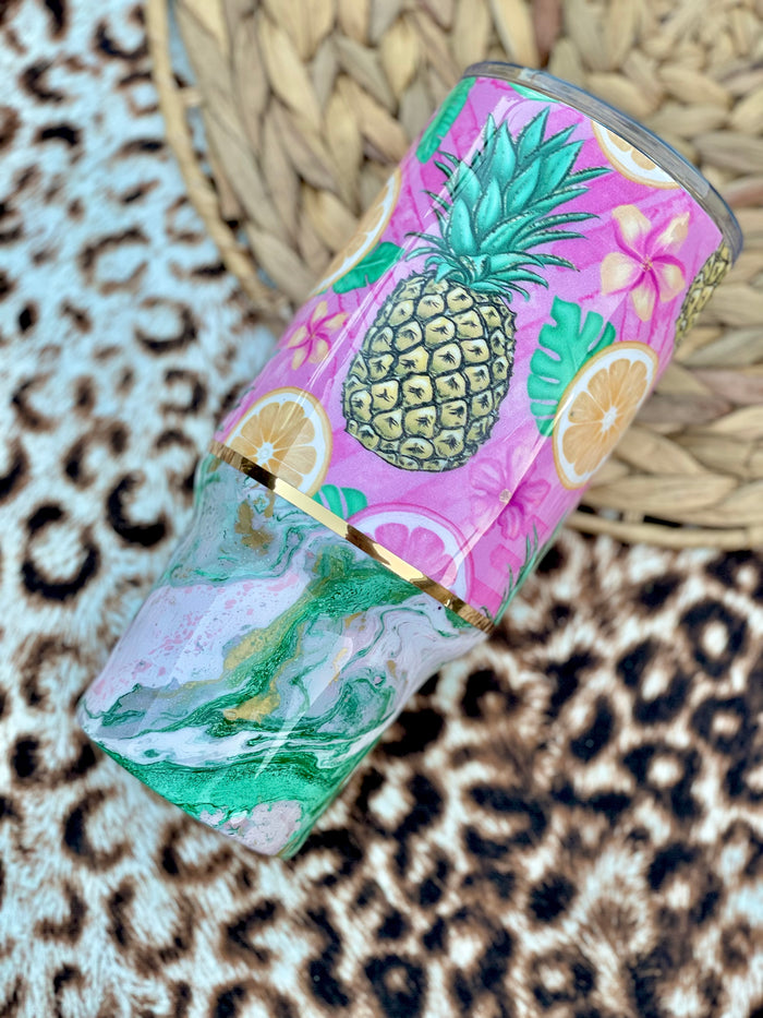 Pineapple Hydrodipped Tumbler