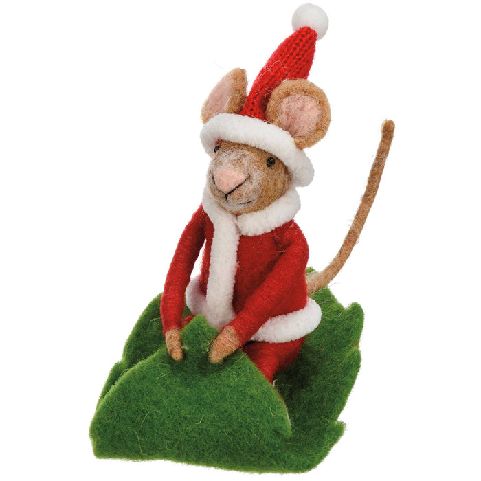 Primitives by Kathy - Santa Mouse Sledding Critter