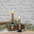 Ragon House - SET/ 2 - 6.75" MOVING FLAME BEIGE TAPER CANDLE