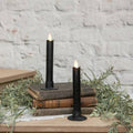 Ragon House - SET/ 2 - 6.75" MOVING FLAME BLACK TAPER CANDLE