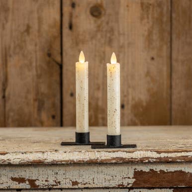 Ragon House - SET/ 2 - 6.75" MOVING FLAME CREAM TAPER CANDLE