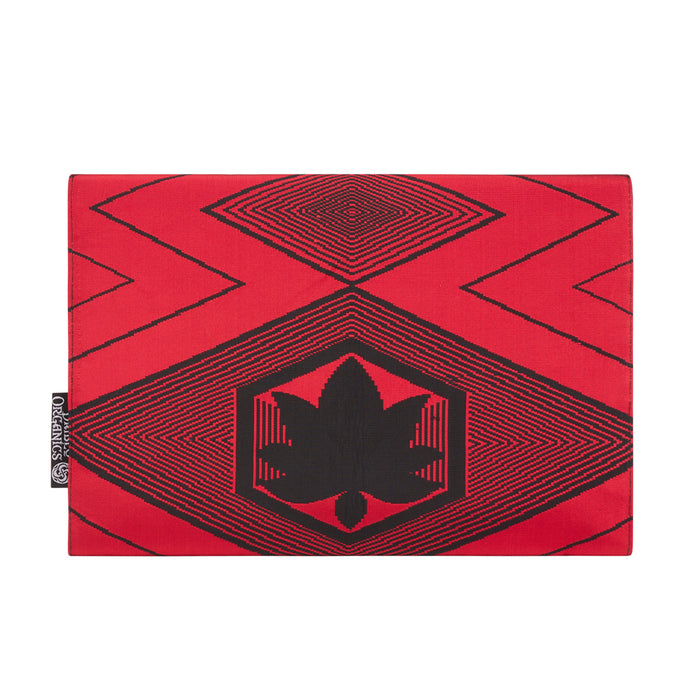 Red, Black, Lotus Recycled Kimono Jewelry Pouch