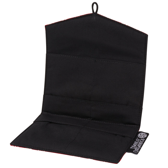 Red & Black Recycled Kimono Jewelry Pouch