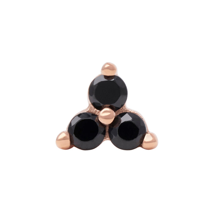 Rose Gold Vermeil 2mm Triple CZ Pin 18g/16g