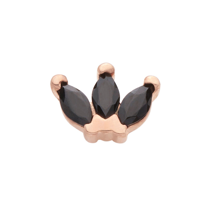 Rose Gold Vermeil Plated 3mm Triple Marquise CZ Pin 18g/16g