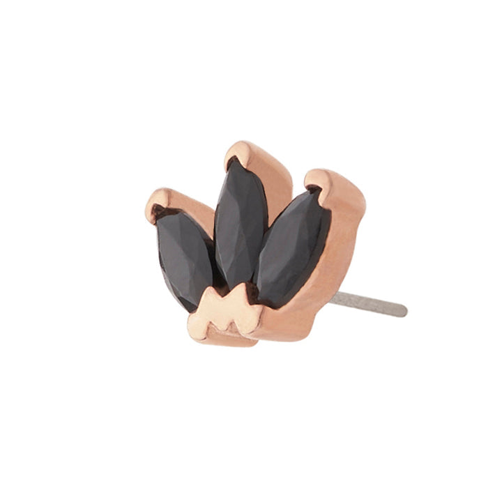 Rose Gold Vermeil Triple Marquise CZ Pin 18g/16g