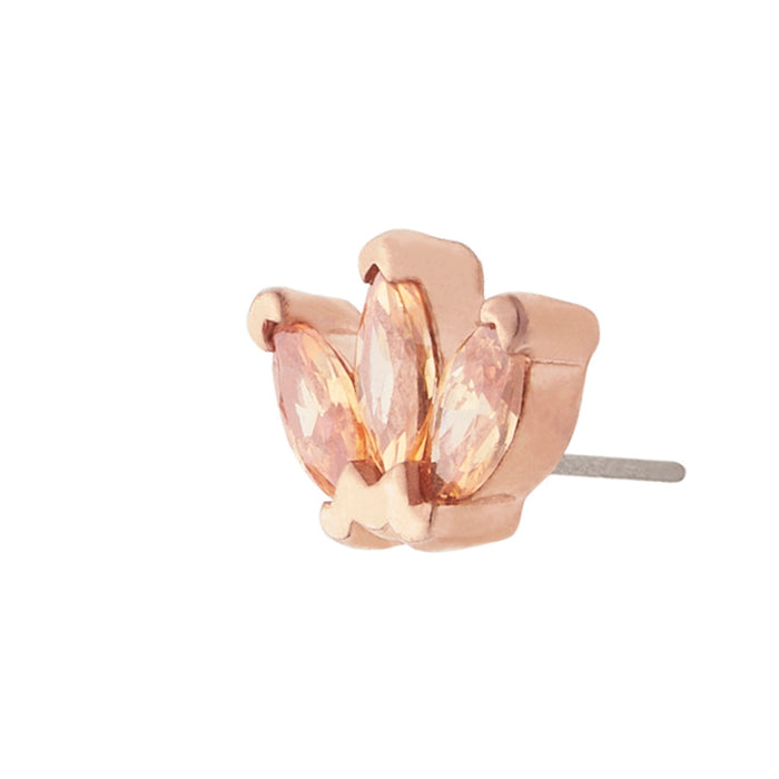Rose Gold Vermeil Triple Marquise CZ Pin 18g/16g