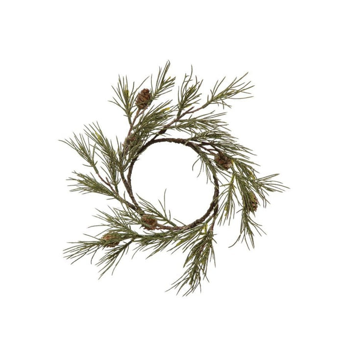 Round Faux Jack Pine Wreath, 10"