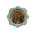 Round Framed Wall Dog Decor, Blue