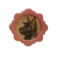 Round Framed Wall Dog Decor, Pink