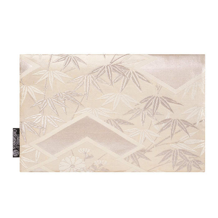 Silver Bamboo & Flower Recycled Kimono Jewelry Pouch