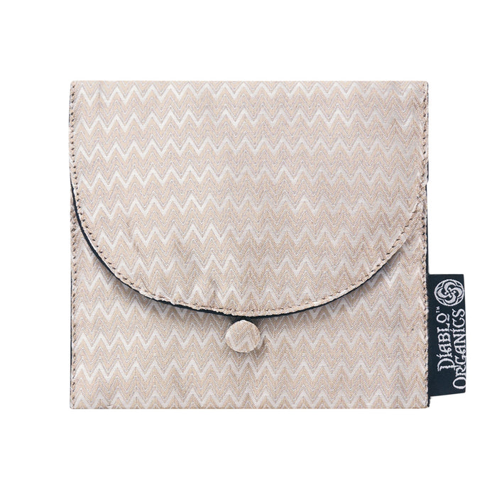 Silver Chevron Jewelry Pouch