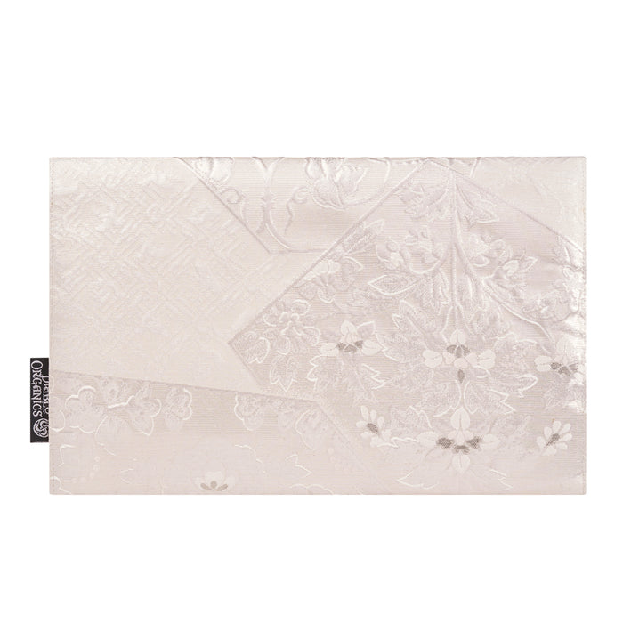 Silver Flower Recycled Kimono Jewelry Pouch