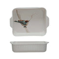 Stoneware Baker w/ Bird & Handles