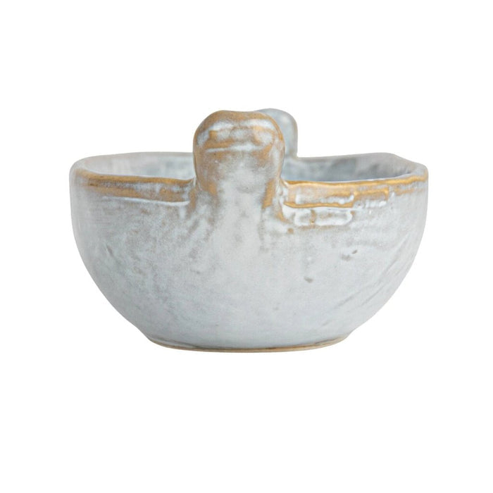 Stoneware Dish with Handles, White
