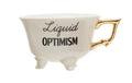 Stoneware Footed Teacup, Liquid Optimism