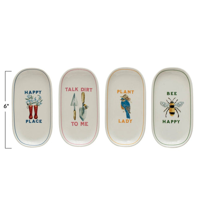 Stoneware Plate w/ Garden Image & Saying