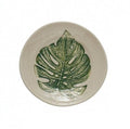Stoneware Plate with Debossed Leaf, Style 1