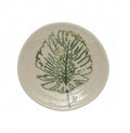 Stoneware Plate with Debossed Leaf, Style 2