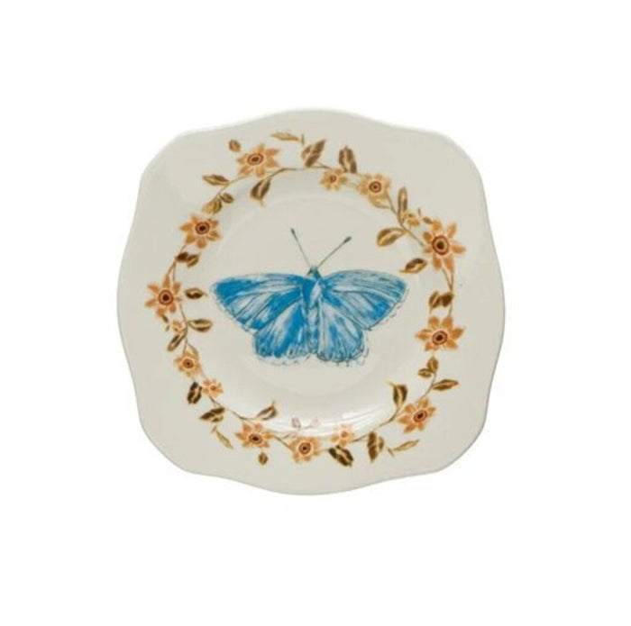 Stoneware Scalloped Plate, Moth