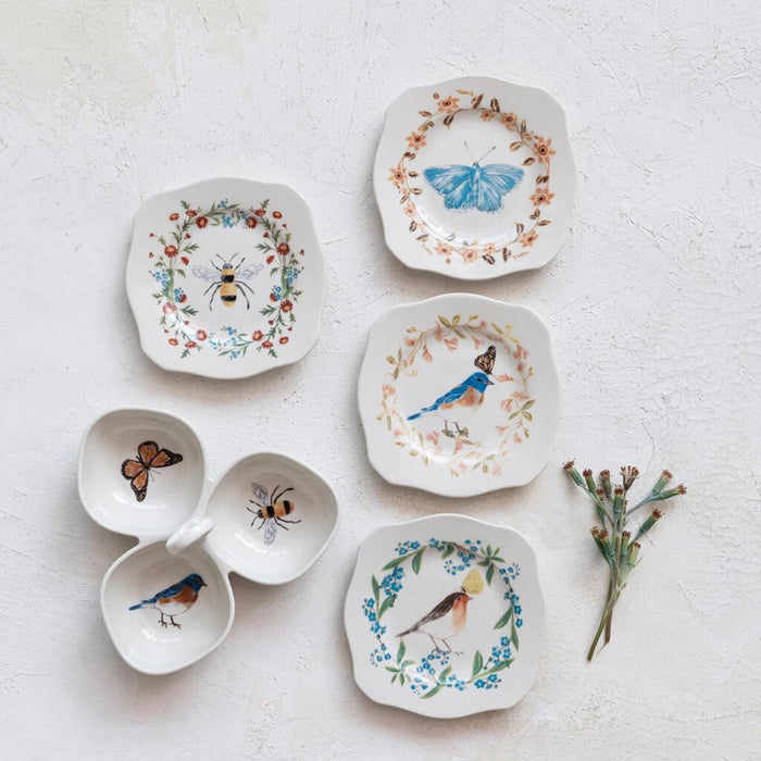 Stoneware Scalloped Plate, Moth