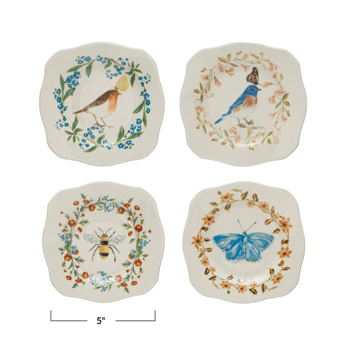 Stoneware Scalloped Plate, Moth