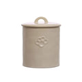 Stoneware Treat Jar with Paw Print, White