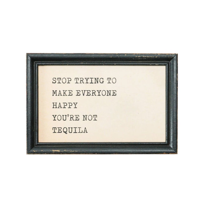 "Stop Trying" Wood Framed Wall Decor, 9 x 6