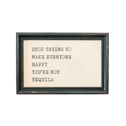 "Stop Trying" Wood Framed Wall Decor, 9 x 6