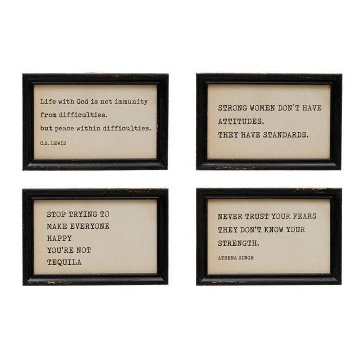 "Stop Trying" Wood Framed Wall Decor, 9 x 6
