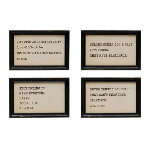 "Stop Trying" Wood Framed Wall Decor, 9 x 6