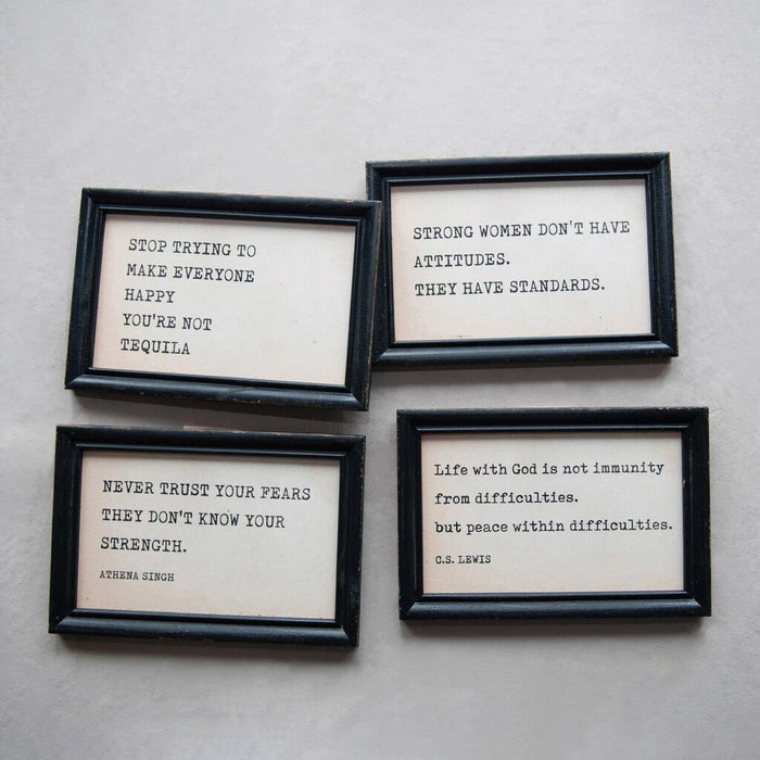 "Stop Trying" Wood Framed Wall Decor, 9 x 6