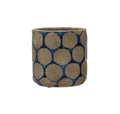 Terra-cotta Planter w/ Wax Relief Dots, Blue 4 3/4"