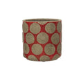 Terra-cotta Planter w/ Wax Relief Dots, Red 4 3/4"