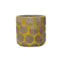 Terra-cotta Planter w/ Wax Relief Dots, Yellow 4 3/4"