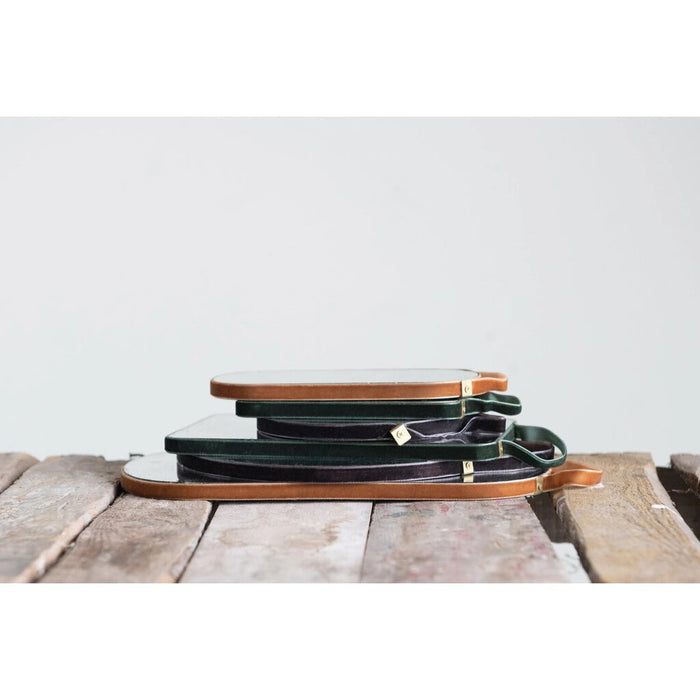 Velvet Edged Wall Mirrors with Hangers, 10.25'