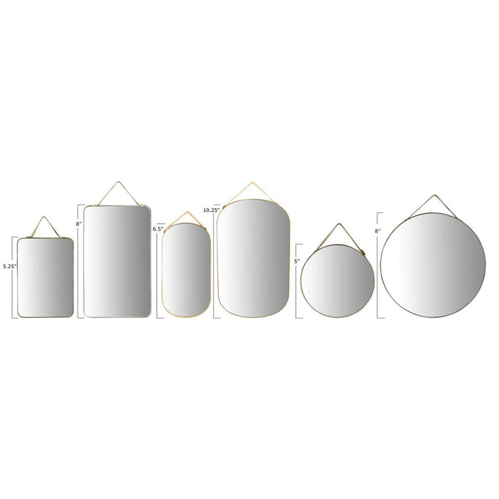 Velvet Edged Wall Mirrors with Hangers, 10.25'