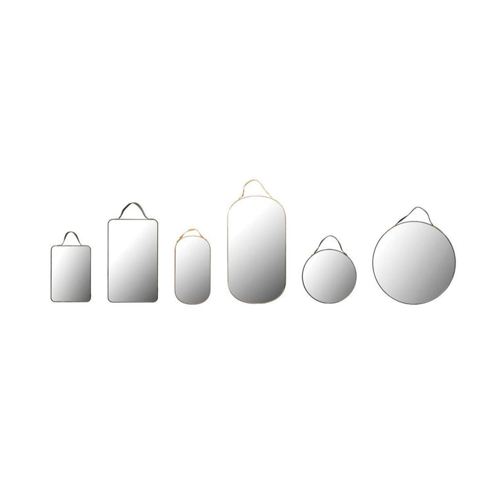 Velvet Edged Wall Mirrors with Hangers, 5.25"