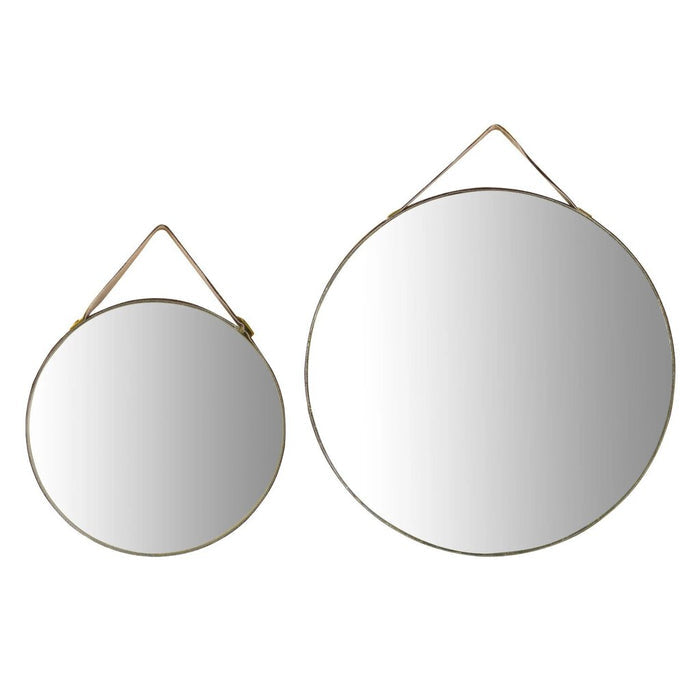 Velvet Edged Wall Mirrors with Hangers, 8" Round