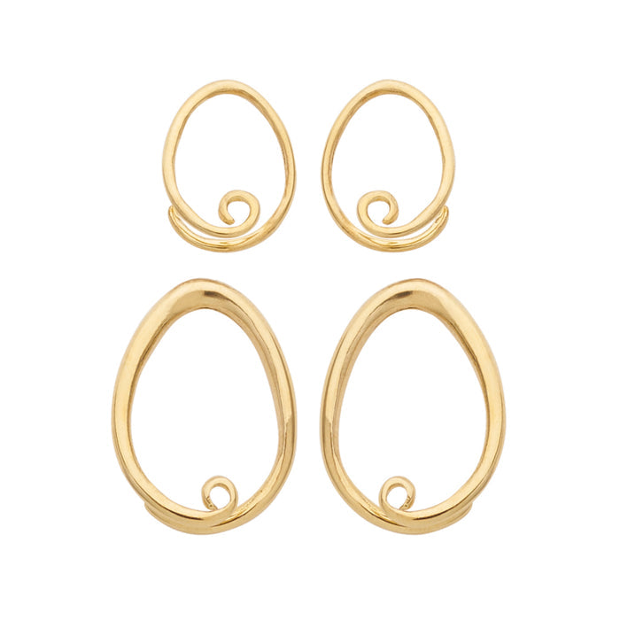 Vermeil Sterling Silver Tear Coils