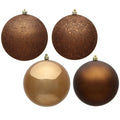 Vickerman - Vickerman 4.75" Mocha Ball 4 Finish Asst 4/Bx: Mocha / Plastic / 4.75"